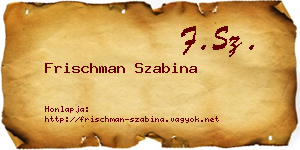 Frischman Szabina névjegykártya